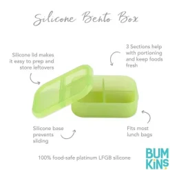 Bumkins - Snack/Lunch Bento Box, recipiente com 3 compartimentos, geléia verde Outlet