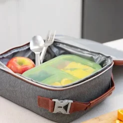 Bumkins - Snack/Lunch Bento Box, recipiente com 3 compartimentos, geléia verde Outlet
