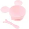 Bumkins - Conjunto de alimentação de silicone com sucção para bebês e crianças pequenas, Minnie Mouse rosa claro Best
