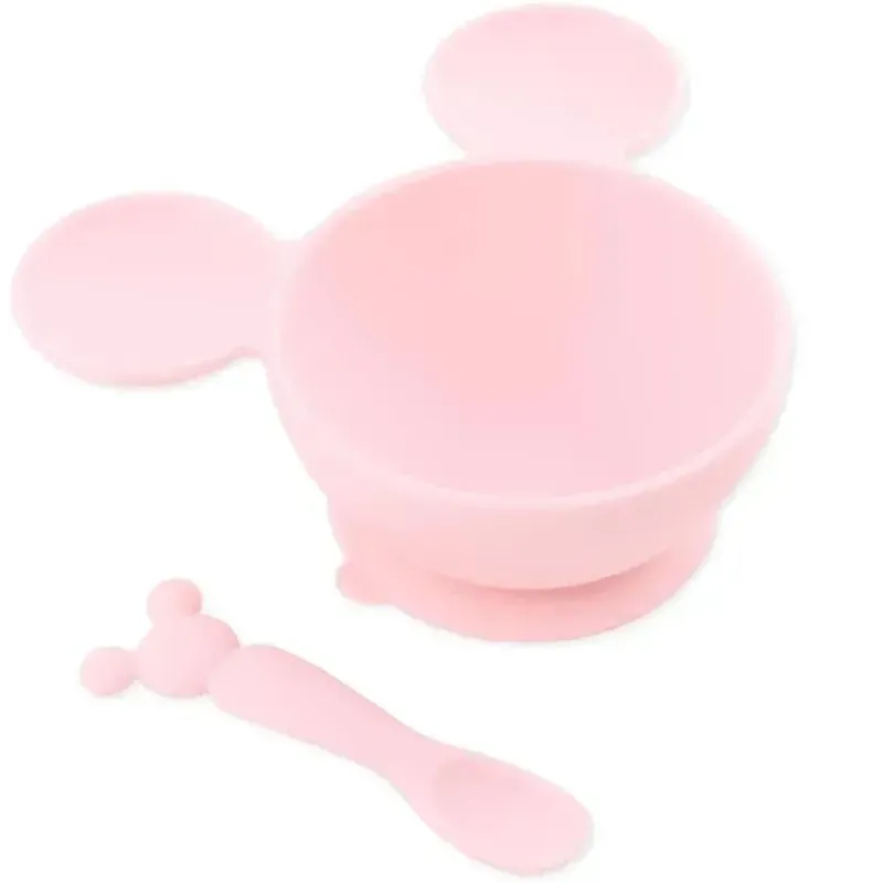 bumkins__conjunto_de_alim_SKUBkmvabgQ_0.webp Bumkins - Conjunto de alimentação de silicone com sucção para bebês e crianças pequenas, Minnie Mouse rosa claro Best