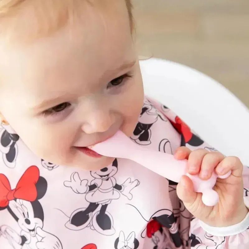 bumkins__conjunto_de_alim_SKUBkmvabgQ_4.webp Bumkins - Conjunto de alimentação de silicone com sucção para bebês e crianças pequenas, Minnie Mouse rosa claro Best
