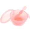 Bumkins - Conjunto de alimentação de silicone com sucção para bebês e crianças pequenas, gelatina rosa New