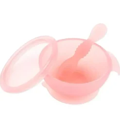 Bumkins - Conjunto de alimentação de silicone com sucção para bebês e crianças pequenas, gelatina rosa New