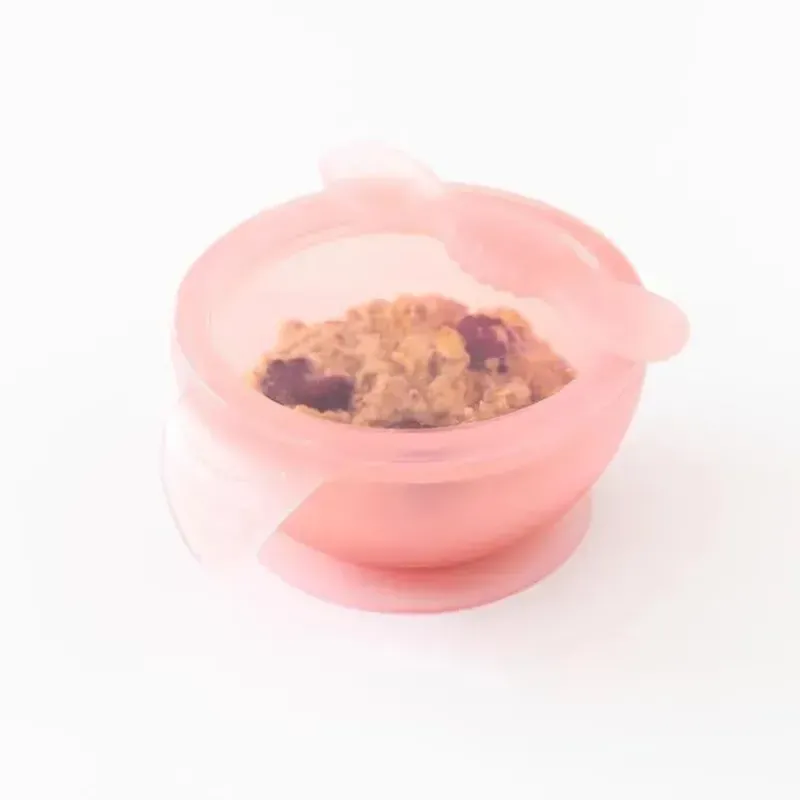 bumkins__conjunto_de_alim_SKUOgMXq1oD_1.webp Bumkins - Conjunto de alimentação de silicone com sucção para bebês e crianças pequenas, gelatina rosa New