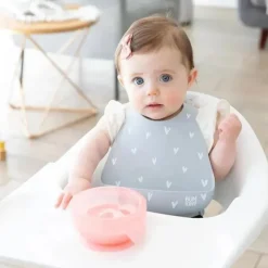 Bumkins - Conjunto de alimentação de silicone com sucção para bebês e crianças pequenas, gelatina rosa New