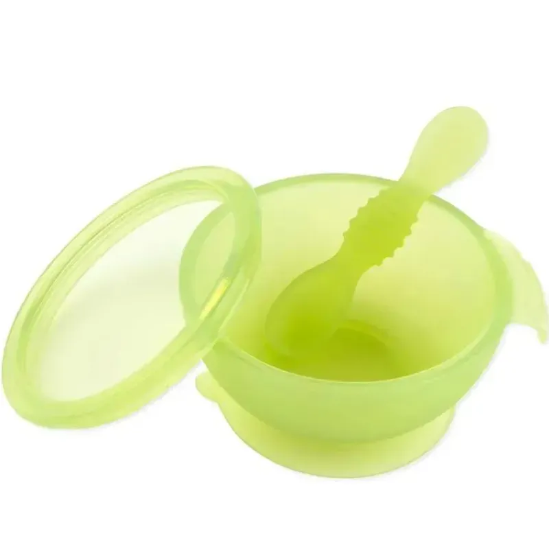 bumkins__conjunto_de_alim_SKUozgFYxvm_0.webp Bumkins - Conjunto de alimentação de silicone com sucção para bebês e crianças pequenas, gelatina verde Outlet