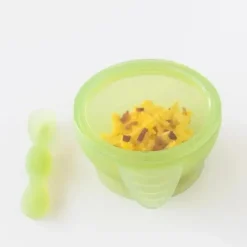 Bumkins - Conjunto de alimentação de silicone com sucção para bebês e crianças pequenas, gelatina verde Outlet