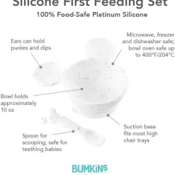 Bumkins - Conjunto de primeira alimentação de silicone com baunilha do Mickey Mouse Discount