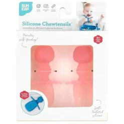 Bumkins - Conjunto de utensílios para bebês, mastigáveis de silicone, gelatina rosa Clearance