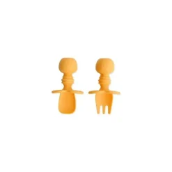 Bumkins - Conjunto de utensílios de bebê Chewtensils - Tangerina Discount
