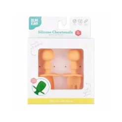Bumkins - Conjunto de utensílios de bebê Chewtensils - Tangerina Discount
