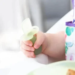 Bumkins - Conjunto de Utensílios para Bebês, Mastigadores de Silicone, Geléia Verde Discount