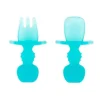 Bumkins - Conjunto de Utensílios para Bebês, Mastigadores de Silicone, Geléia Azul Fashion