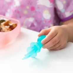 Bumkins - Conjunto de Utensílios para Bebês, Mastigadores de Silicone, Geléia Azul Fashion