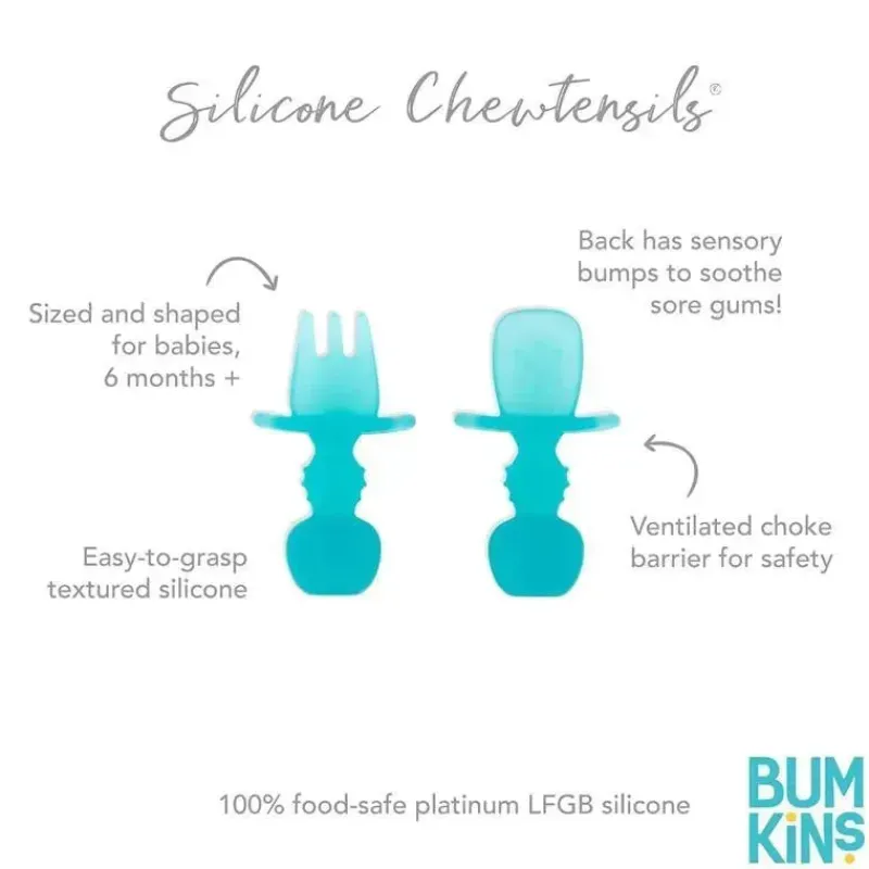 bumkins__conjunto_de_uten_SKUtdxxv5Zb_3.webp Bumkins - Conjunto de Utensílios para Bebês, Mastigadores de Silicone, Geléia Azul Fashion