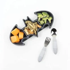 Bumkins - Dc Comics Silicone Grip Dish, Batman Best