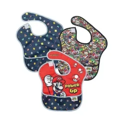 Bumkins - 3Pk Superbib Super Mario Power-Up Hot