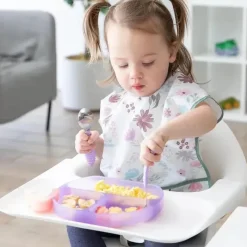 Bumkins - placa de sucção para crianças e bebês, prato de silicone dividido, geléia roxa Best