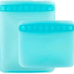 Bumkins - Saco reutilizável plano de silicone 2 unidades, azul Fashion