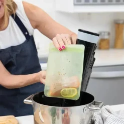 Bumkins - Sacos reutilizáveis de silicone para sanduíches e lanches, sálvia verde Fashion