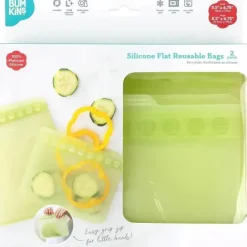 Bumkins - Sacos reutilizáveis de silicone para sanduíches e lanches, sálvia verde Fashion