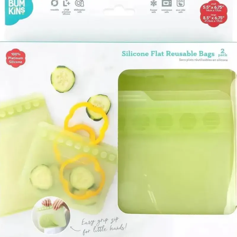 bumkins__sacos_reutilizve_SKUO9es3aj3_5.webp Bumkins - Sacos reutilizáveis de silicone para sanduíches e lanches, sálvia verde Fashion