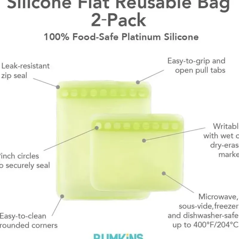 bumkins__sacos_reutilizve_SKUO9es3aj3_6.webp Bumkins - Sacos reutilizáveis de silicone para sanduíches e lanches, sálvia verde Fashion