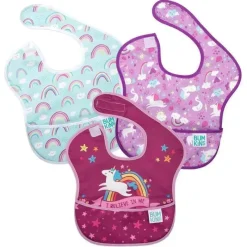 Bumkins - SuperBib 3 Pack, Unicórnio/Arco-íris Sale