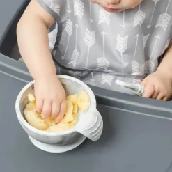 Bumkins silicone primeiro conjunto de alimentação com tampa e colher, mármore Clearance