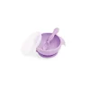 Bumkins silicone primeiro conjunto de alimentação com tampa e colher, lavanda Fashion