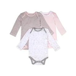 Burt's Bees Baby Burts Bees - 3 conjuntos de macacões orgânicos de manga comprida para bebês meninas, dentes-de-leão empoeirados New