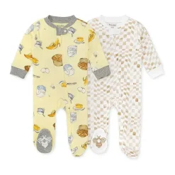 Burt's Bees Baby Burts Bees - 2 unidades de receita de muffin de banana e Wavy Check Sleep & Play, limonada Outlet
