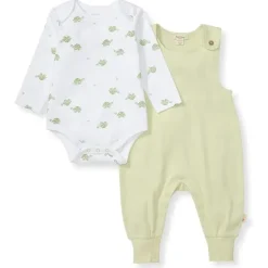 Burt's Bees Baby Burts Bees - Baby Boy Tortoise Jumpsuit & Bodysuit Set, Mint Tea Clearance