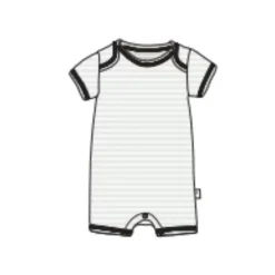 Burt's Bees Baby Burts Bees - Baby Girl Rib Stripe Romper Mint Tea Outlet