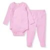 Burt's Bees Baby Burts Bees - Baby Girl Wrap Front Bodysuit Set, Crocus Clearance