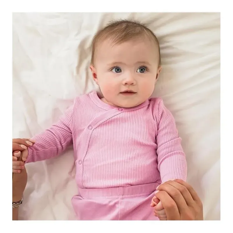 burts_bees__baby_girl_wra_SKU7Fl60tf7_2.webp Burt's Bees Baby Burts Bees - Baby Girl Wrap Front Bodysuit Set, Crocus Clearance