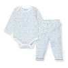 Burt's Bees Baby Burts Bees - Baby Slub Stripe Bodysuit Set Underwater Clearance