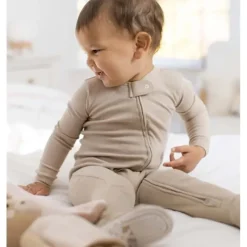 Burt's Bees Baby Burts Bees - Baby Unisex Solid Rib Sleep & Play, Hummus Outlet