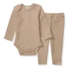 Burt's Bees Baby Burts Bees - Baby Unisex Thermal Neutral Bodysuit & Pant Set, Cremini Hot