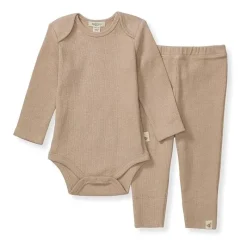 Burt's Bees Baby Burts Bees - Baby Unisex Thermal Neutral Bodysuit & Pant Set, Cremini Hot