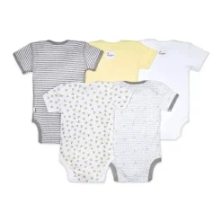 Burt's Bees Baby Burts Bees – Bodysuits de manga curta 5Pk, Sunshine Clearance