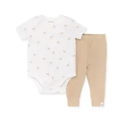 Burt's Bees Baby Burts Bees – Conjunto de body e calça canelada para bebê Golden Bee, nuvem Sale
