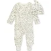 Burt's Bees Baby Burts Bees – Conjunto de macacão e chapéu com nó My Love Will Follow Footed, casca de ovo Online