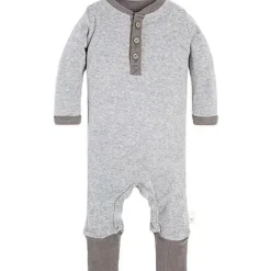 Burt's Bees Baby Burts Bees - Macacão Henley Neutro para Bebê, Heather Grey, Prematuro Online