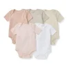Burt's Bees Baby Burts Bees - 5Pk Baby Girl Solid Short Sleeve Bodysuits, Pink Sand Best