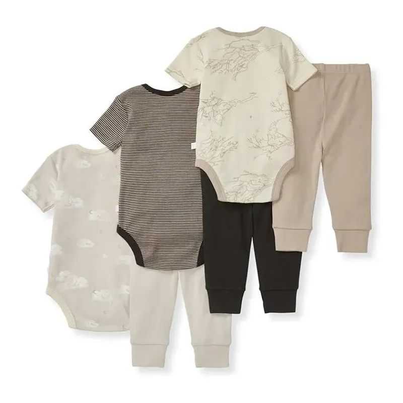 burts_bees__pk_baby_unise_SKUPpgAGAPj_3.webp Burt's Bees Baby Burts Bees - 6Pk Baby Unisex Organic Cotton Bodysuit & Pant Set, Limestone Clearance