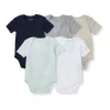 Burt's Bees Baby Burts Bees - 5Pk Baby Unisex Solid Short Sleeve Bodysuits, Midnight Fashion
