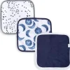 Burt's Bees Baby Burts Bees - 3Pk Hello Moon! Panos de banho para bebês, azul índigo Fashion