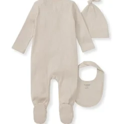 Burt's Bees Baby Burts Bees - 3Pk Jumpsuit, Hat & Bib Set, Limestone Outlet