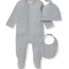 Burt's Bees Baby Burts Bees - 3Pk Jumpsuit, Hat & Bib Set, Quarry Hot